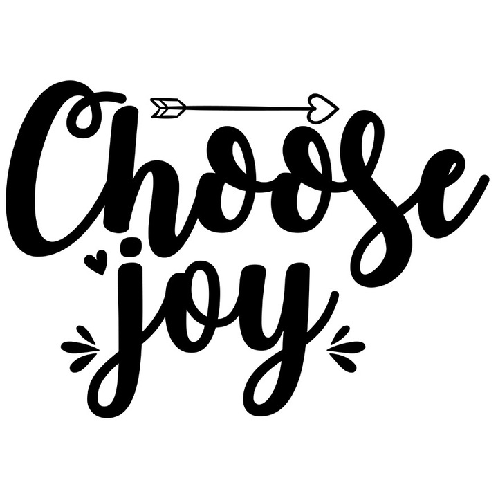 Sticker Exterior cu o sageata si mesajul "Choose joy" - alege bucuria, Vinyl Negru, 20 cm