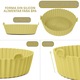 Set 2 x forma din silicon NEXTLY pentru AirFryer, microunde, tigai, cuptor, reutilizabila, usor de spalat, diametru 17 cm, portocaliu-galben