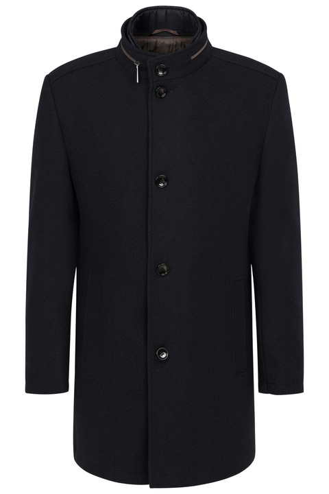 Palton barbati, BUGATTI, dublat cu vesta falsa detasabila, guler tunica, bleumarin