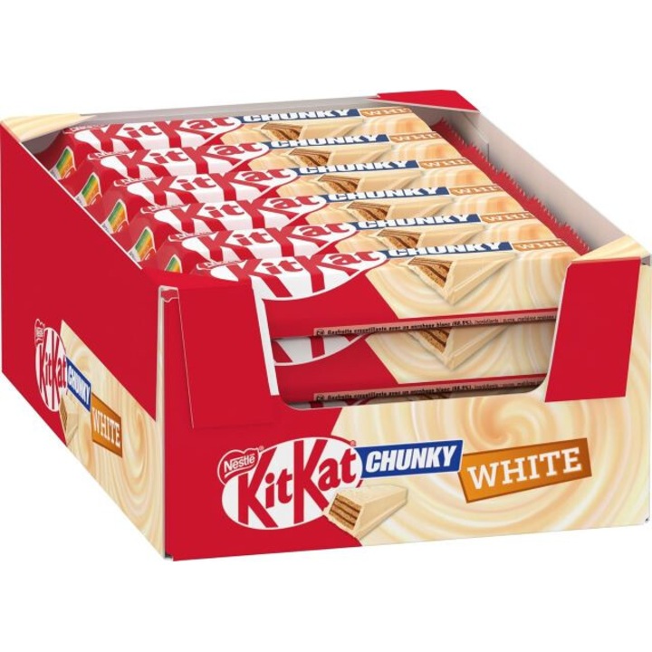 Кутия шоколадов десерт, KITKAT CHUNKY, с бяла глазура, 24бр.х 40g