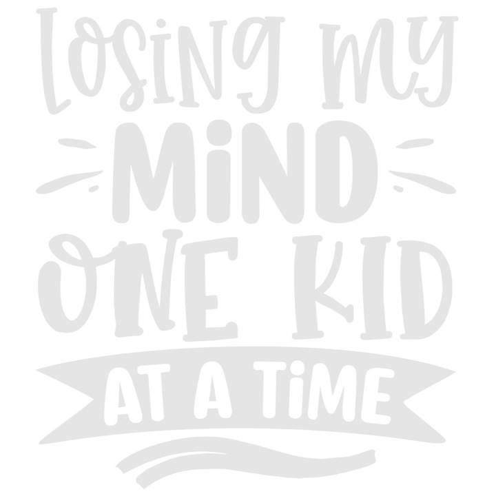 Sticker Exterior cu textul "Imi pierd mintile, cate un copil pe rand", Vinyl Alb, 70 cm