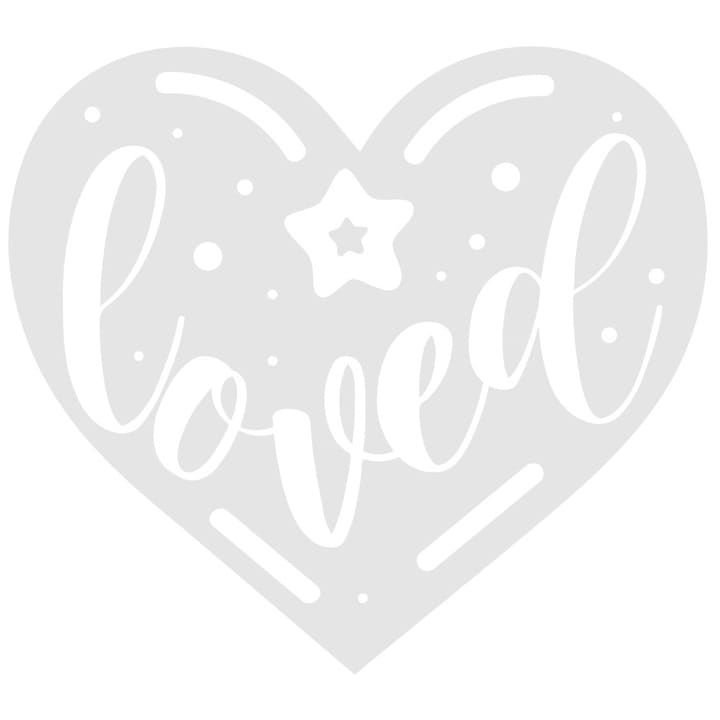 Sticker Exterior cu o inimioara si o steluta pentru persoanele indragostite - iubite, Vinyl Alb, 25 cm