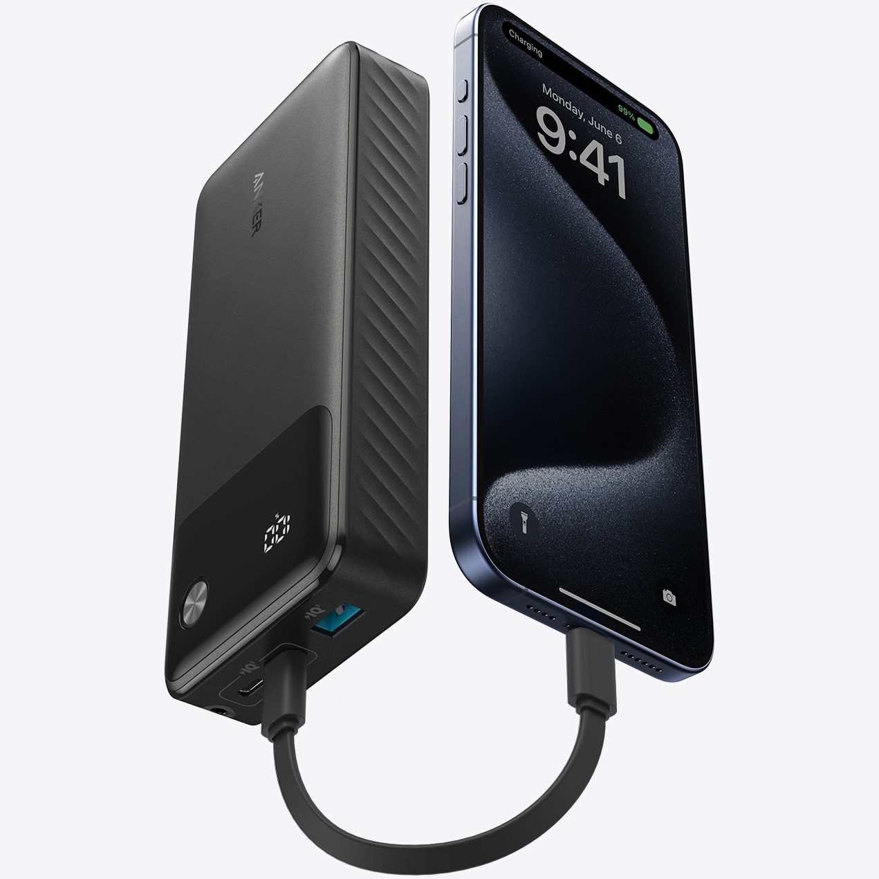 ふーちゃん/A1364-2/ Acumulator extern Anker Powercore 20000 mAh 30W cablu USB-C negru
