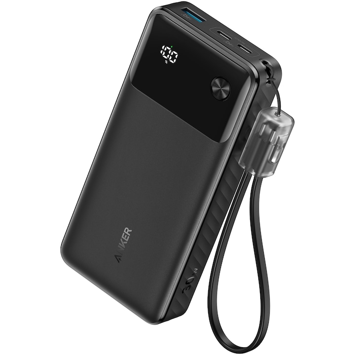 Външна батерия Anker Powercore 20 000mAh 30W, USB-C кабел, Черен