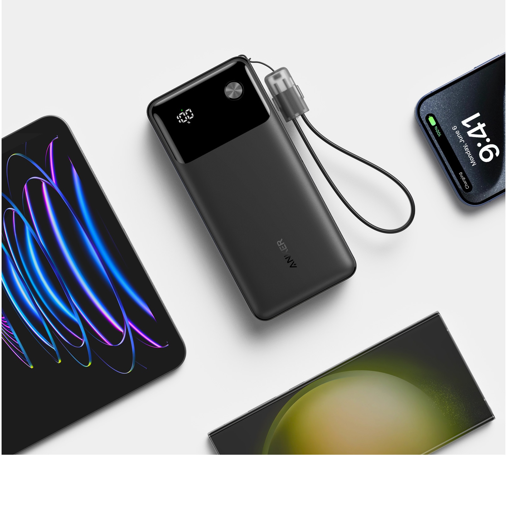 Acumulator extern Anker Powercore 20000 mAh 30W cablu USB-C negru