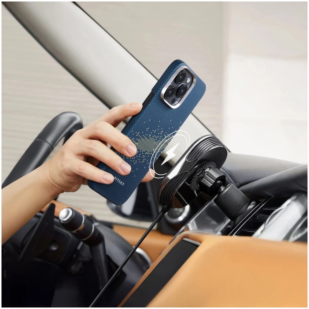 Husa de protectie Pitaka Tactile Woven Aramida Magsafe pentru iPhone 16 Pro StarPeak Over the Horizon
