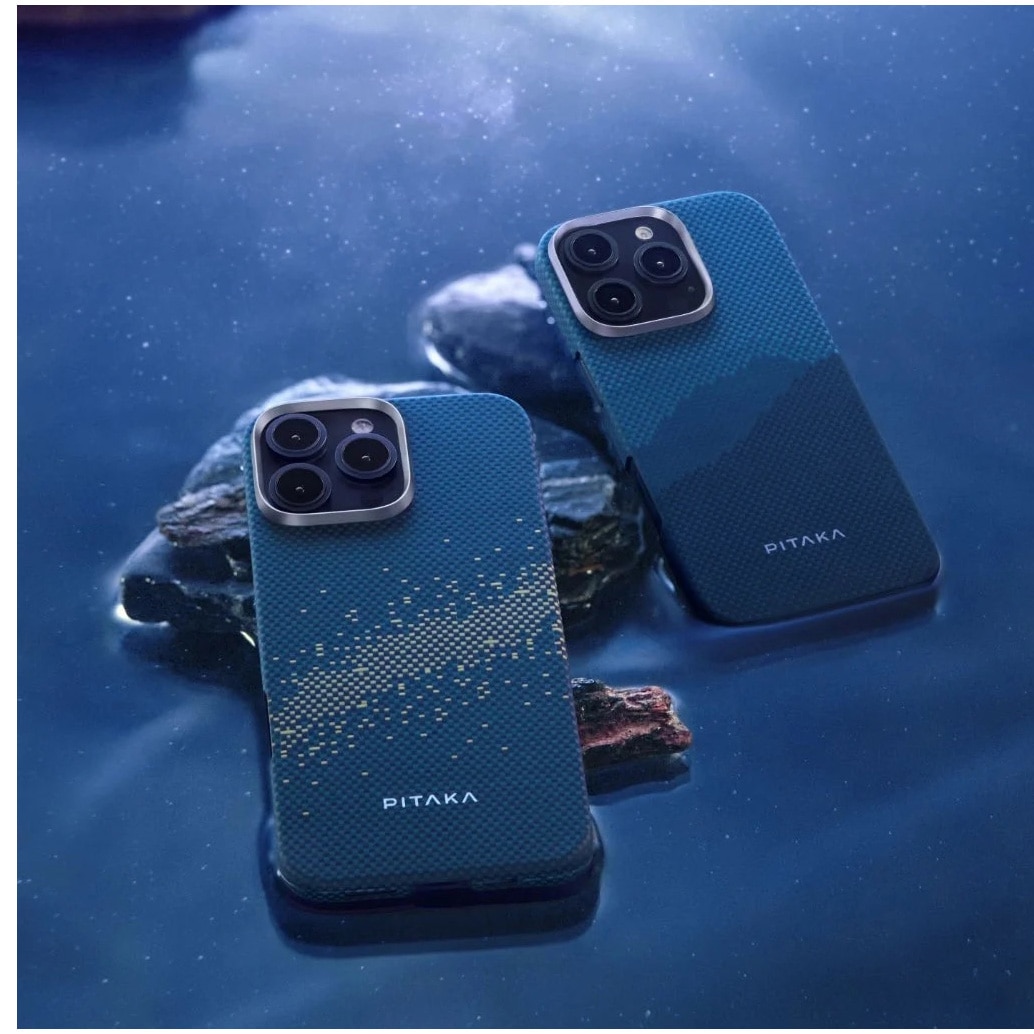 Husa de protectie Pitaka Tactile Woven Aramida Magsafe pentru iPhone 16 Pro StarPeak Over the Horizon