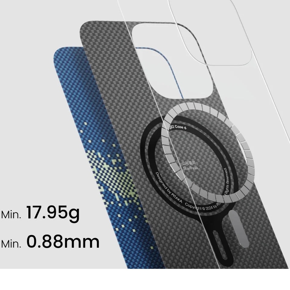 Husa de protectie Pitaka Tactile Woven Aramida Magsafe pentru iPhone 16 Pro StarPeak Milky Way Galaxy