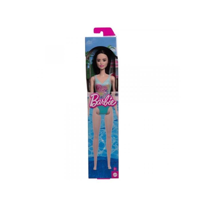 Mattel 5240951 Barbie Beach baba kék mintás fürdoruhában - Mattel