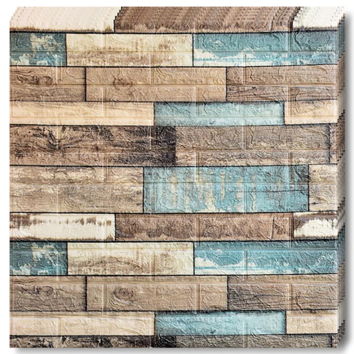 80x Lodi® 3D Tapéta készlet, Fa Modell, fedőfelület 42,4 nm, öntapadós, vízálló, könnyen felszerelhető, modern dizájn, 70x77 cm, többszínű