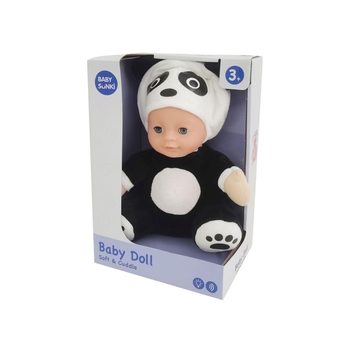 MTS 5085091 Zenélő, világító altató panda baba, 25 cm