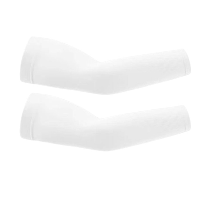 Set 2 Maneci UV Sun Shield Innovium™, Scut Solar, Protectie UV UPF50+, Piele Sensibila, Alternativa Moderna la Crema SPF, Nylon Premium, Tehnologie Anti-Microbiala, Protectie Solara Completa, Maneci Antrenament, Unisex, Marime Universala, Alb