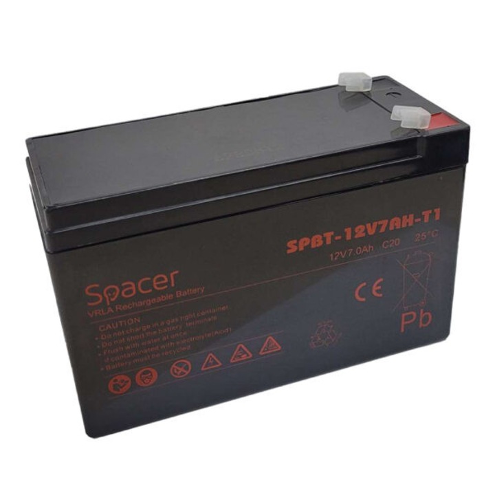 Acumulator UPS SPACER 12V/7Ah, negru