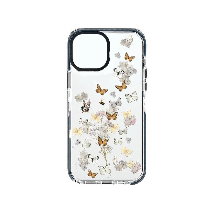 Husa FlowerPop Tip MagSafe pentru Apple iPhone 14 Pro Max, Design fantasy cu flori si confetti, Silicon anti-alunecare, Margini ridicate pentru protectie suplimentara, Anti-zgrieturi si anti-amprente, Multicolor