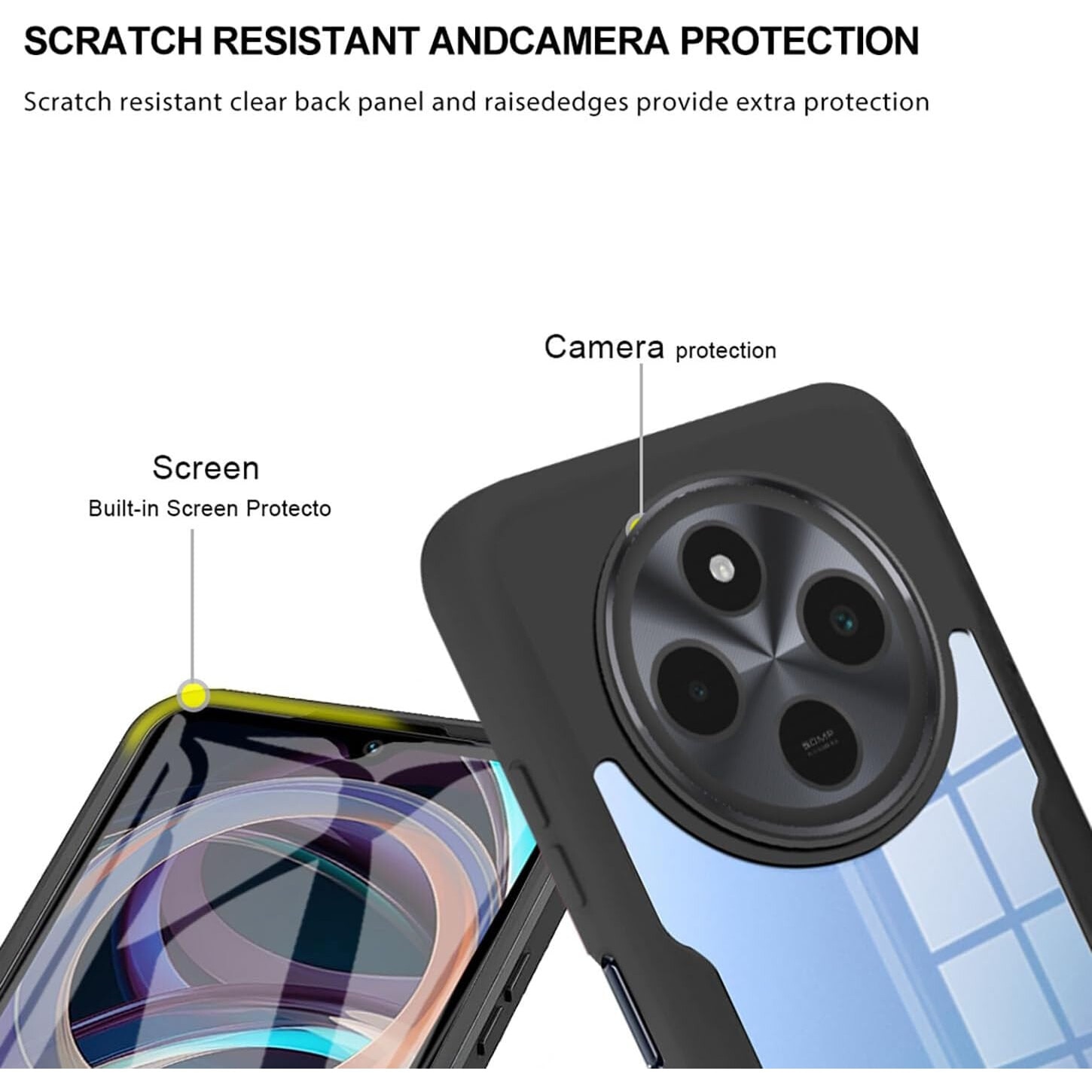 Pachet 360: Husa cu folie integrata pentru Xiaomi Redmi 14C Cover360 fata / spate - negru