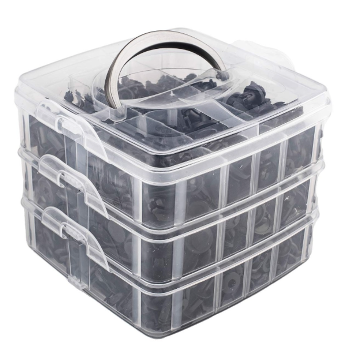 Комплект от 620 части, скоби, щипки и пластмасови щифтове за фиксиране на кола