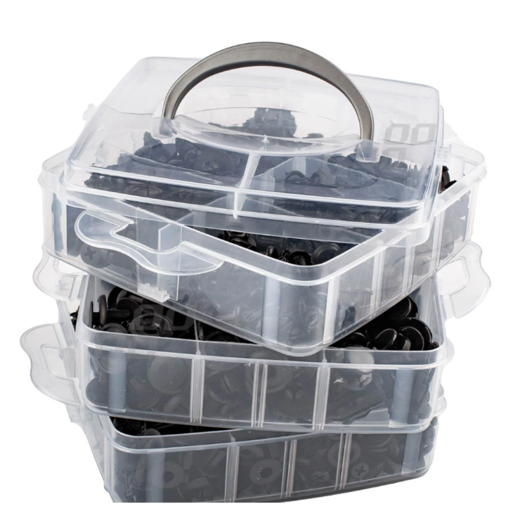 Комплект от 620 части, скоби, щипки и пластмасови щифтове за фиксиране на кола