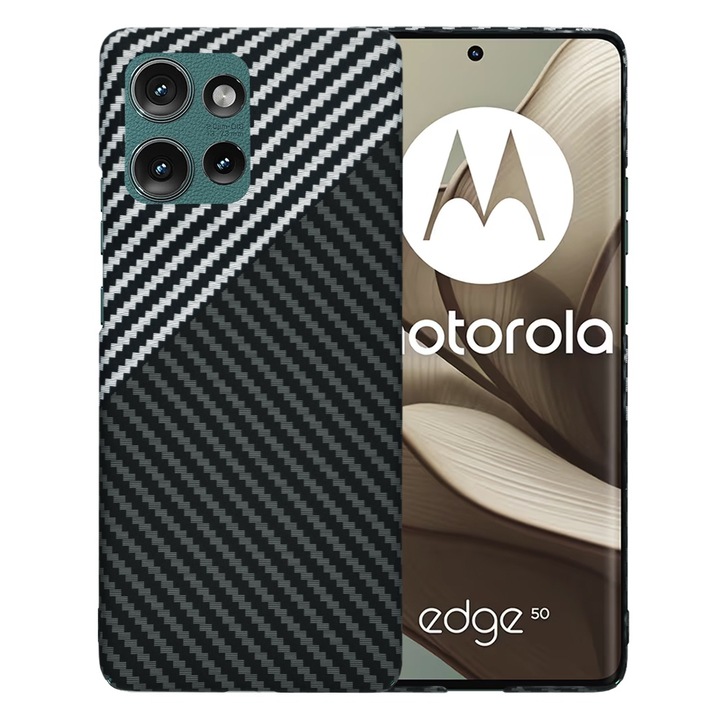 Husa pentru Motorola Edge 50 CarbonFiber UltraSlim Lightweight Gri