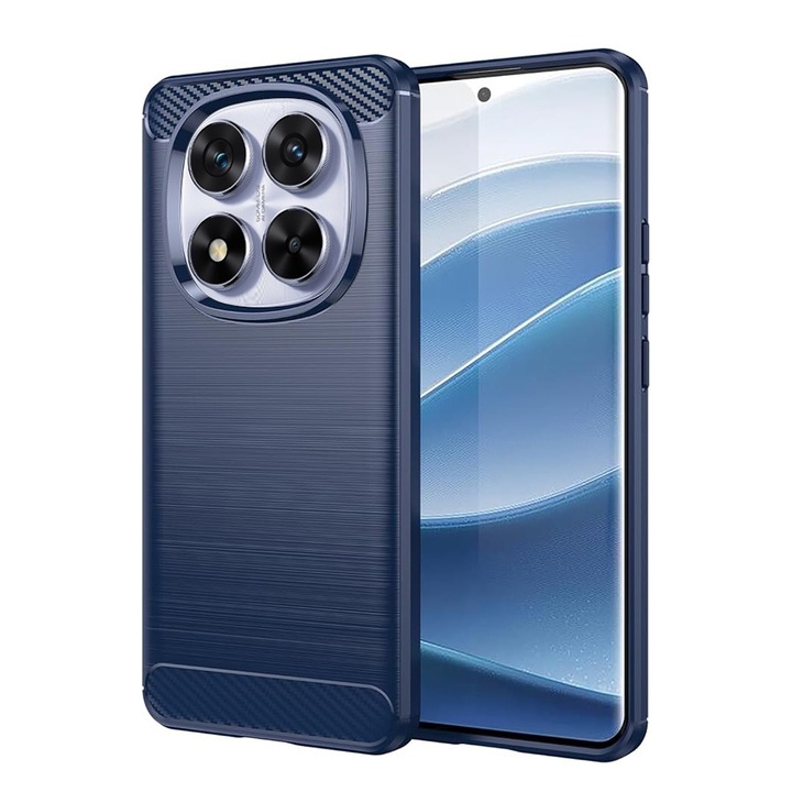 Кейс за Xiaomi Redmi Note 14 Pro 5G / Poco X7 карбонов силиконов син