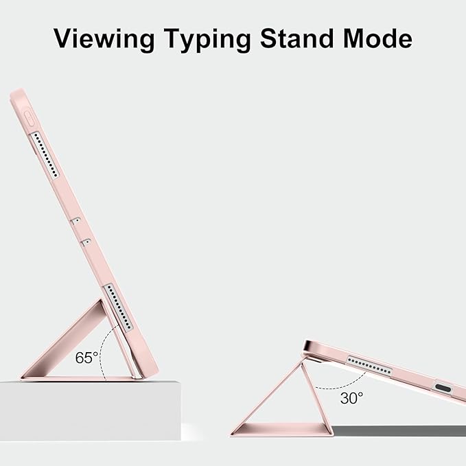 Husa pentru tableta, compatibila cu iPad Pro de 11 inchi (M4 a 5-a generatie 2024), husa inteligenta, trezire/dormire automata, Roz