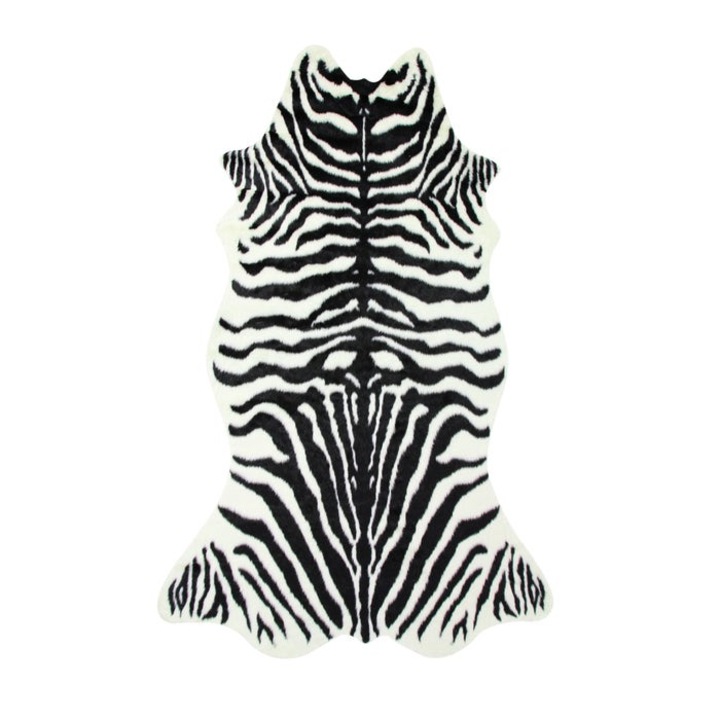 Covor living / dormitor Chip THT-1910-3, 120 x 180 cm, poliester, multicolor zebra, asimetric