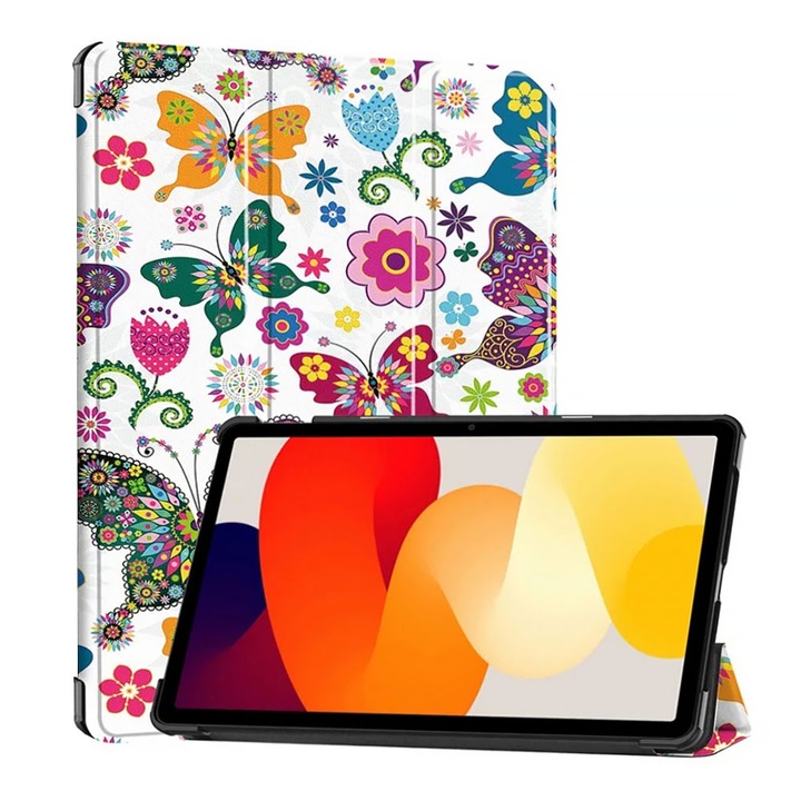 Калъф за таблет Samsung Galaxy Tab S10 Ultra, Пълна защита, Топ качество, Дизайн на пеперуда, Многоцветен