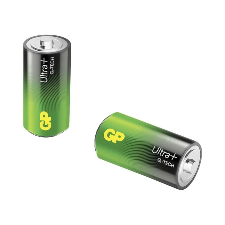 Set 2 x 2 Baterii Alcalina UltraPlus GP R14 C - eMAG.ro