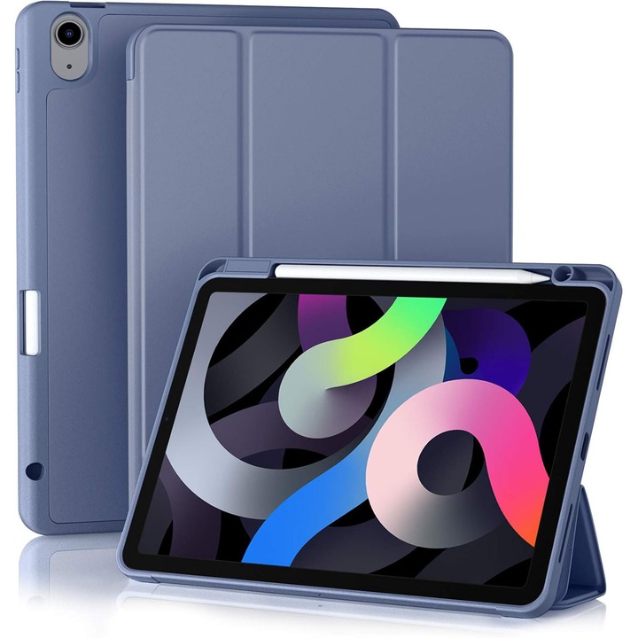 Husa de protectie pentru tableta, potrivita pentru iPad Air 11" (M3/M2 )2025/2024, functie automata trezire/sleep, cu tava pentru stilouri, Violet