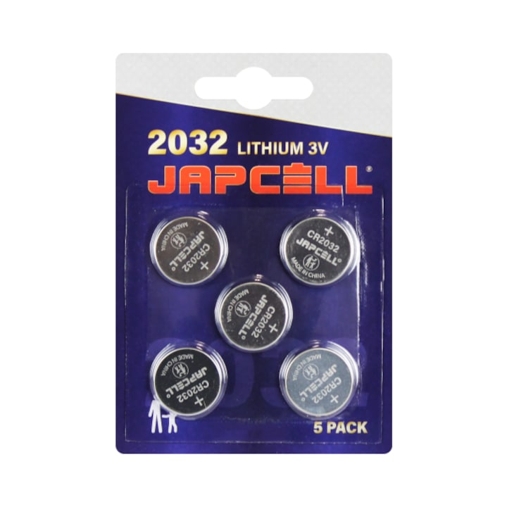 Set 5 baterii CR2032 JAPCELL 3V Lithium, blister