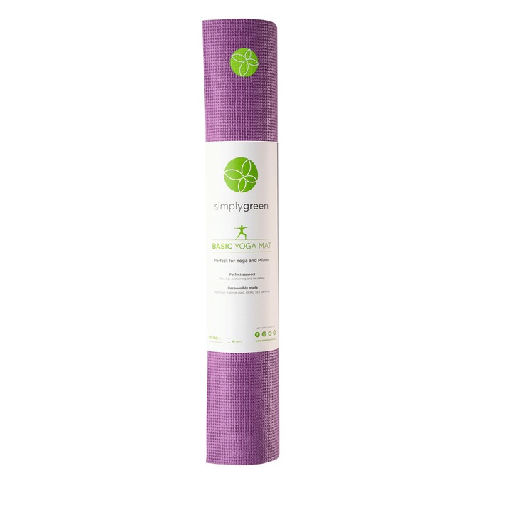 Saltea antrenament Basic XL, violet, 66x185x4cm, pentru Yoga si Pilates
