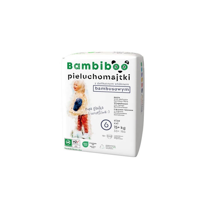 Set 4 x 60 buc. scutece Bambiboo de unica folosinta cu stofa de bambus - marimea 6