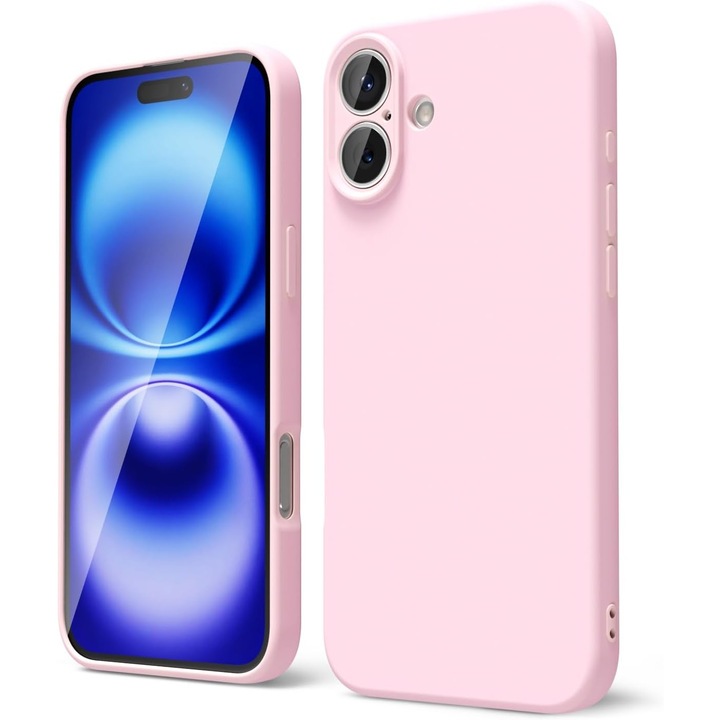 Защитен калъф Flippy Matte TPU за Apple iPhone 16 Plus, защита на камерата, против удар, против надраскване, против приплъзване, пълно покритие, розов