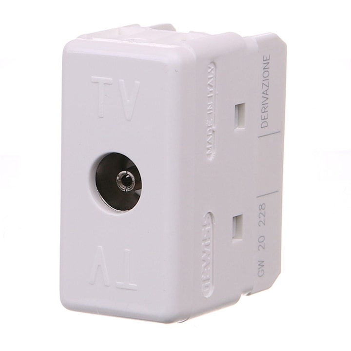 Priza TV (RJ) Gewiss Top System, modulara, IP20, alba