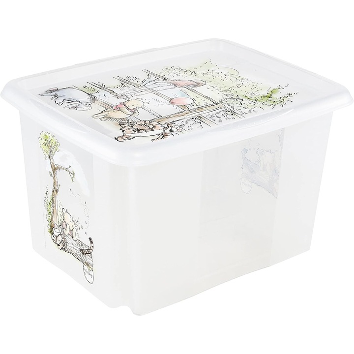 Кутия за съхранение на играчки с капак, Keeper, 30 L, 45x35x27 см, прозрачна
