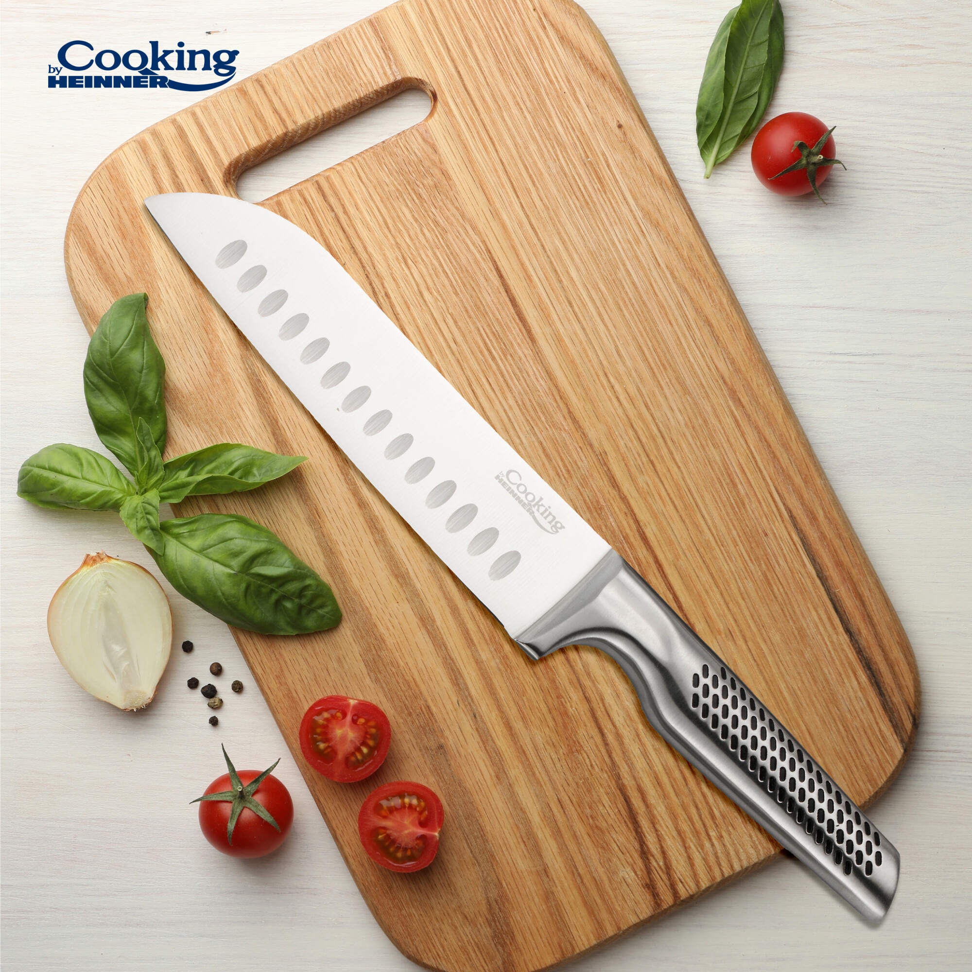 Cutit santoku Cooking by Heinner Skyline, inox, 18 cm - eMAG.ro