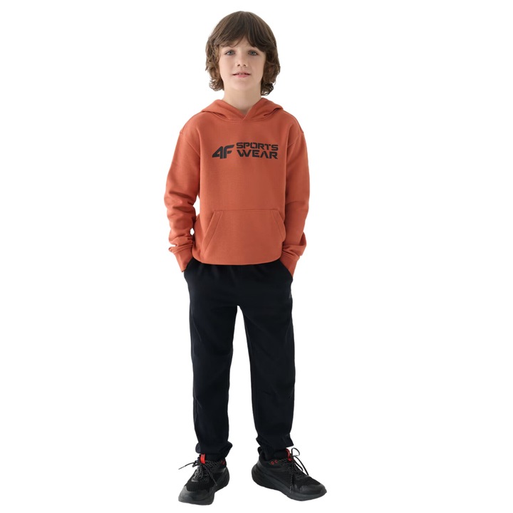 Fiú sportkapu 4FJWAW24TSWSM1223-64S, 4F, pamut/poliészter, barna, 122 CM