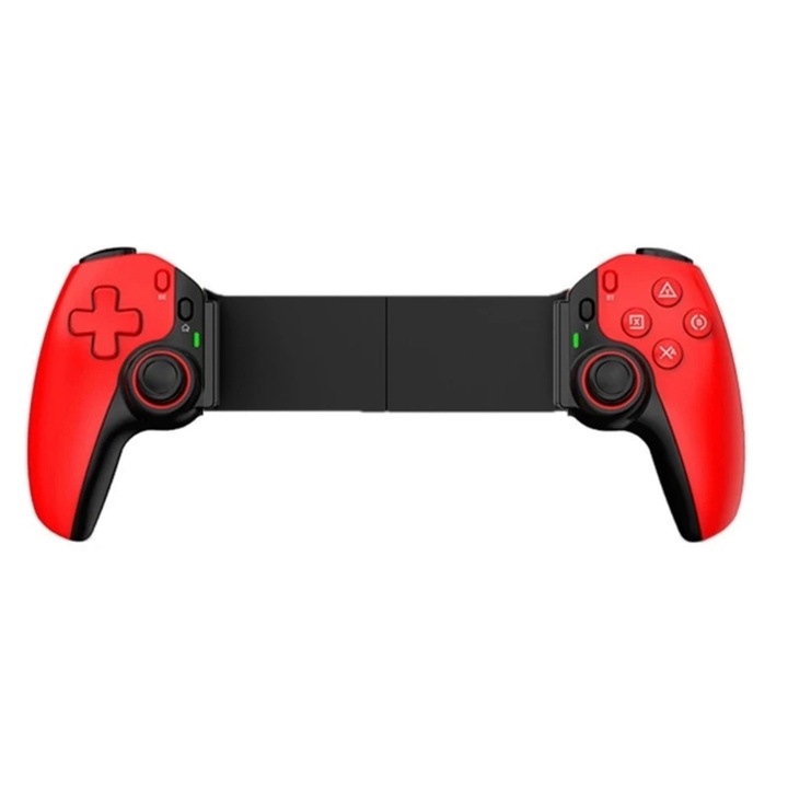 Vezérlő, többplatformos vezeték nélküli vezérlő, OPTIM MEGOLDÁS, Gamepad játékokhoz, táblagépek, telefonok, Nintendo Switch / PS3 / PS4, optimalizált mobiljátékok, magával ragadó játékélmény, Bluetooth V5.2, 400 mAh, precíz vezérlés, piros
