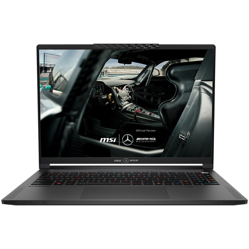 Laptop Gaming MSI Stealth 16 Mercedes AMG A1VGG cu procesor Intel® Core™ Ultra 9 185H pana la 5.1GHz, 16'', IPS QHD+, 240Hz, 32GB DDR5 RAM, 2TB SSD, NVIDIA® GeForce RTX 4070 8GB GDDR6, No OS, Gray-Selenite