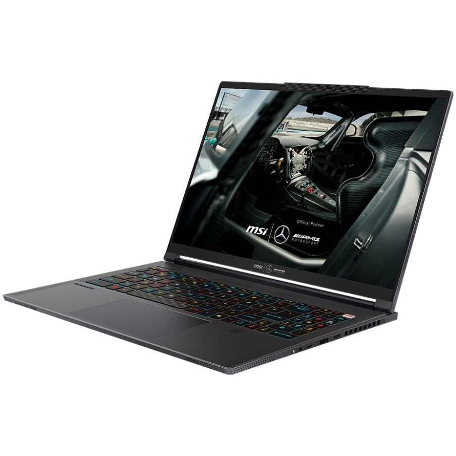 Laptop Gaming MSI Stealth 16 Mercedes AMG A1VGG cu procesor Intel® Core™ Ultra 9 185H pana la 5.1GHz, 16'', IPS QHD+, 240Hz, 32GB DDR5 RAM, 2TB SSD, NVIDIA® GeForce RTX 4070 8GB GDDR6, No OS, Gray-Selenite