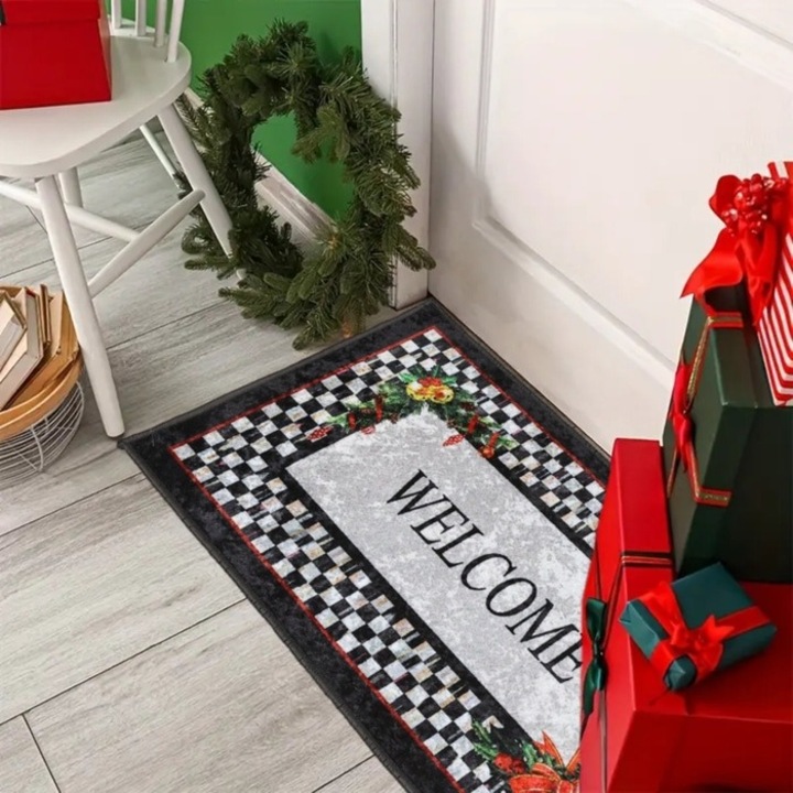 Antbro® Karácsonyi Lábtörlő Welcome, 60x90 cm, poliészter, többszínű, téglalap alakú