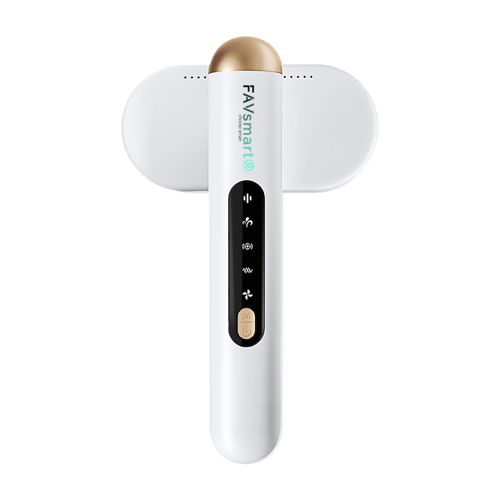 Aparat de Scame FAVsmart®, Cap Dublu de Curatare, Programe de Selectare Material, Acumulator 500 mAh, 8000 RPM, Container Incapator, Alb cu Negru