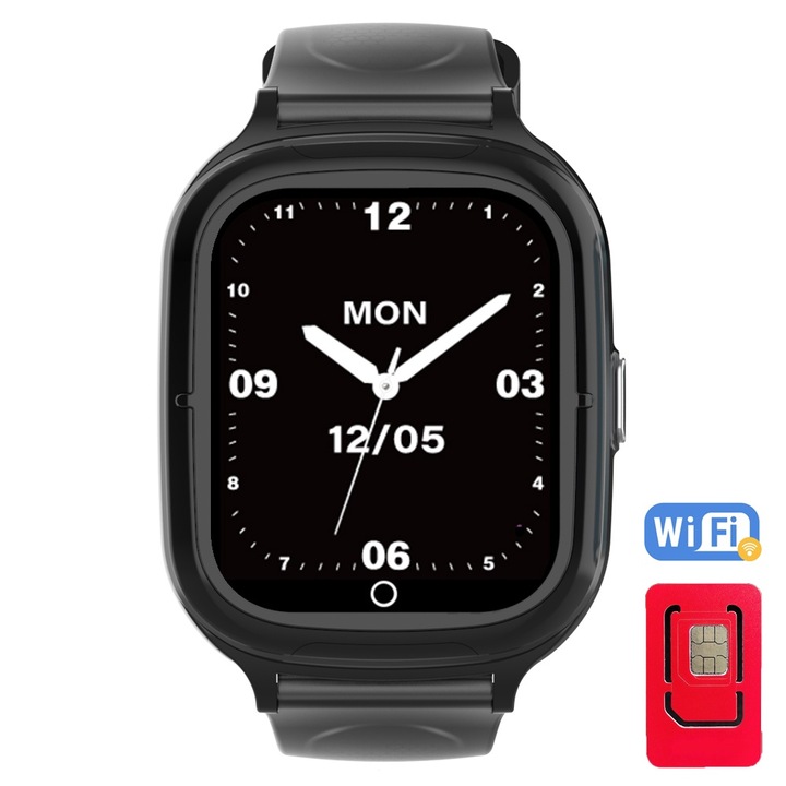 Смарт часовник GPS за деца и възрастни с местоположение и телефон Techone SafeStep CT10T, 1,8 инча Super AMOLED, 4G LTE, вибрация, видео разговори, HD камера, Wi-Fi, водоустойчив IP67, телефон, SOS, шпионски мониторинг, пулс, температура, розов