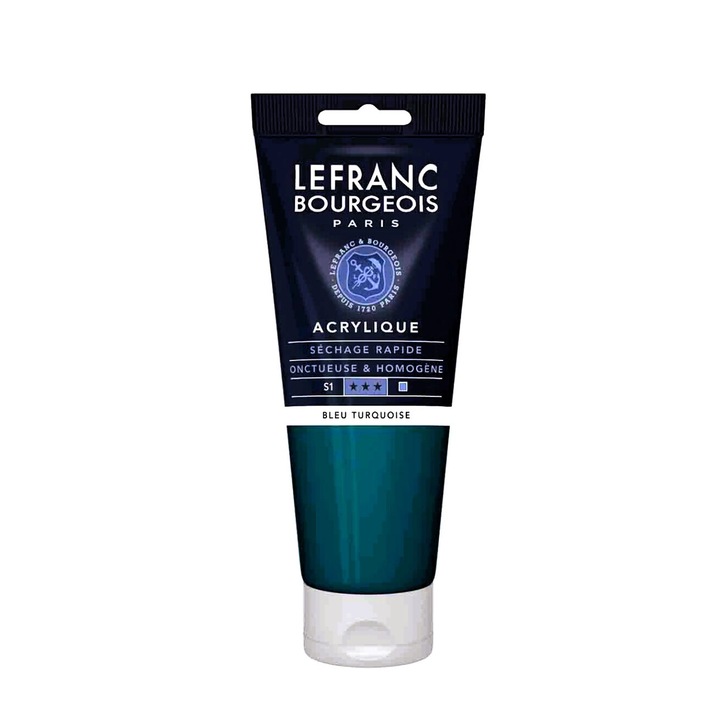 Culoare acrilica fina, Lefranc & Bourgeois, turquoise blue 050, 80ml