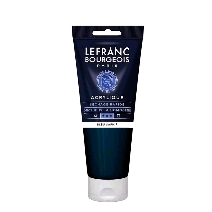 Culoare acrilica fina, Lefranc & Bourgeois, sapphire blue 048, 80ml