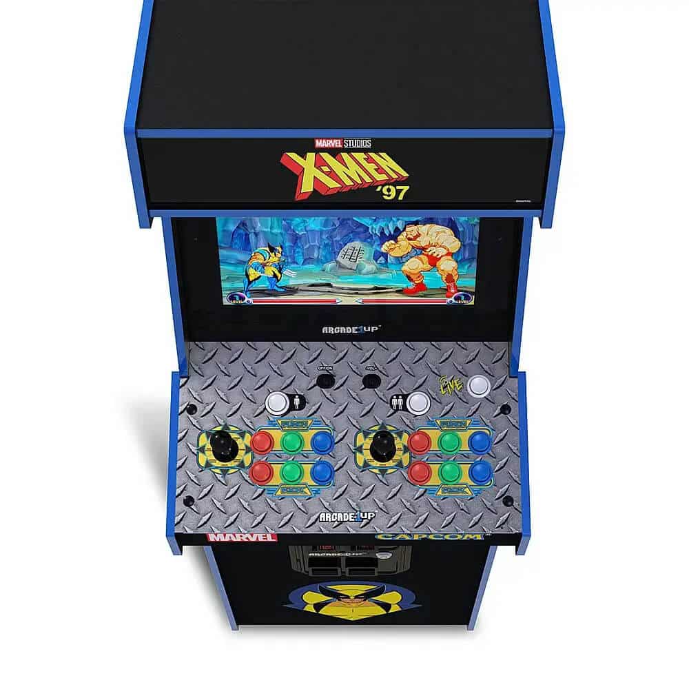 Consola verticala 8 jocuri ARCADE1UP, Marvel vs. Capcom 2: X-Men '97, H 156 cm, display color 17 inch, iluminare Marquee, difuzor extern, volum ajustabil, protectie anti-rasturnare, comenzi arcade real-feel, multicolor