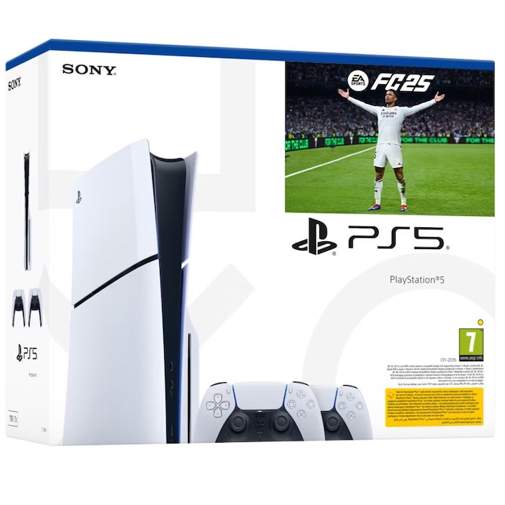 PlayStation 5 конзола, 1TB SSD + EA Sports FC 25 игра (диск) + допълнителен контролер