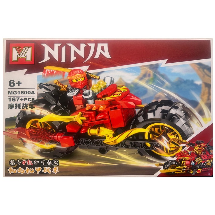 Ninjago 4 az 1-ben építőkészlet, Motor, 167 db