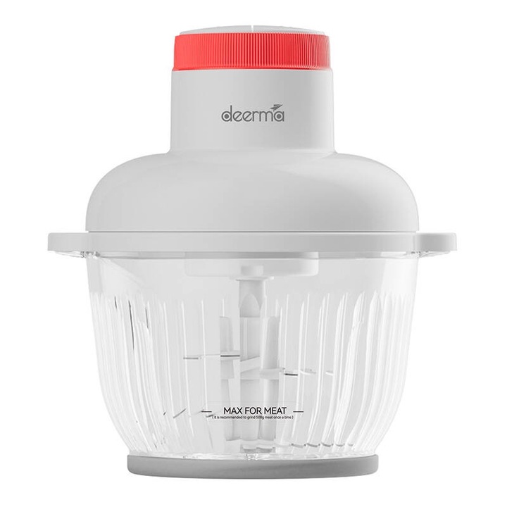 Tocator de alimente si carne Deerma JR10W, Capacitate 2L, 300W, Alb
