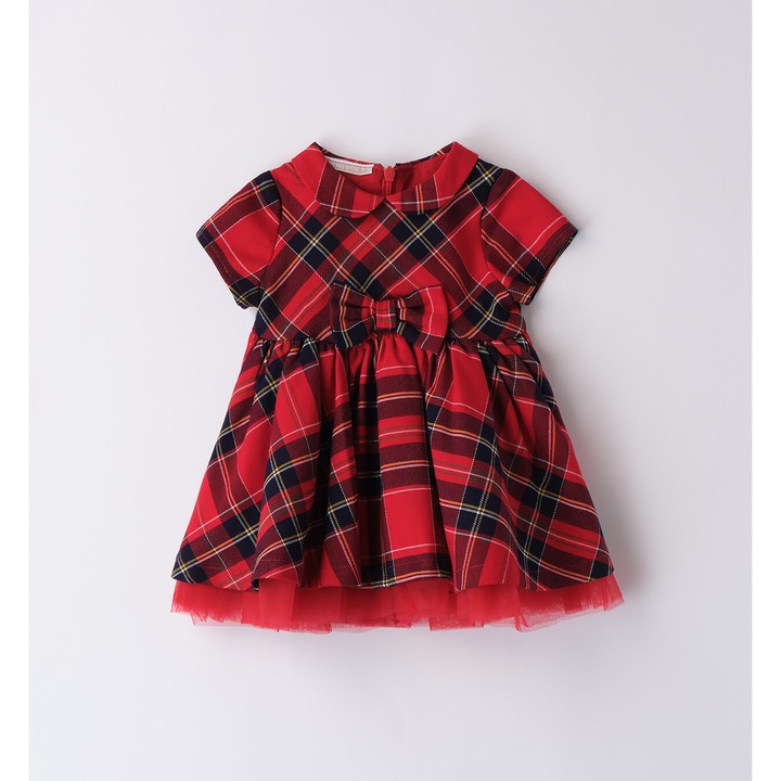 Karácsonyi kockás twill ruha lányoknak, Minibanda, 3.A759