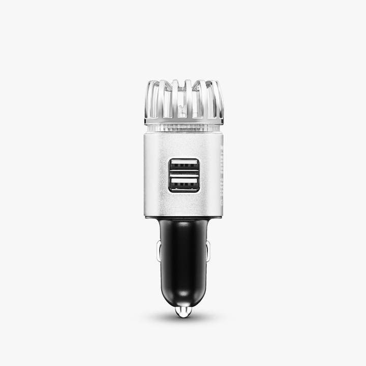 EasyKlima ionizator de aer auto cu USB, purificator de aer pentru aer conditionat auto cu incarcator USB, ionizeaza si purifica aerul